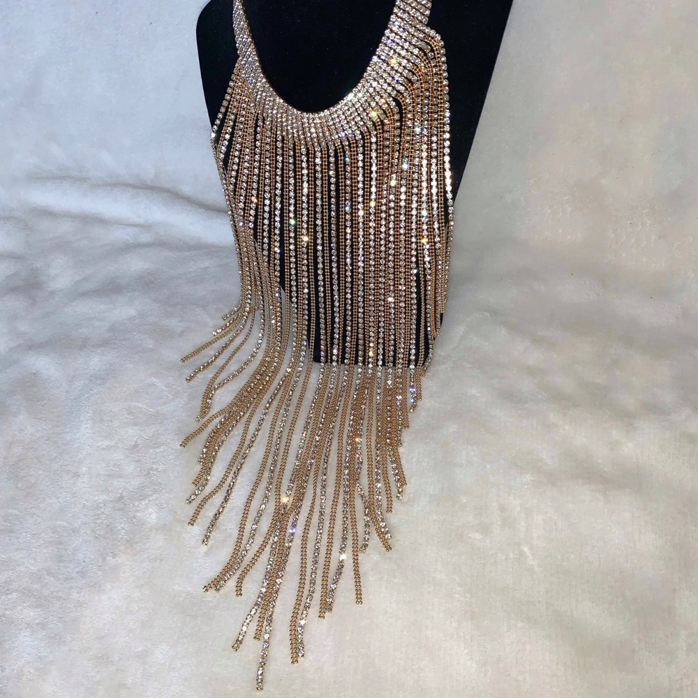 Gold and Crystal Chandelier Choker